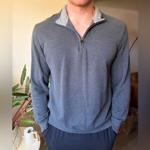 Arrow Men's Charcoal Gray Quarter-Zip Sweater